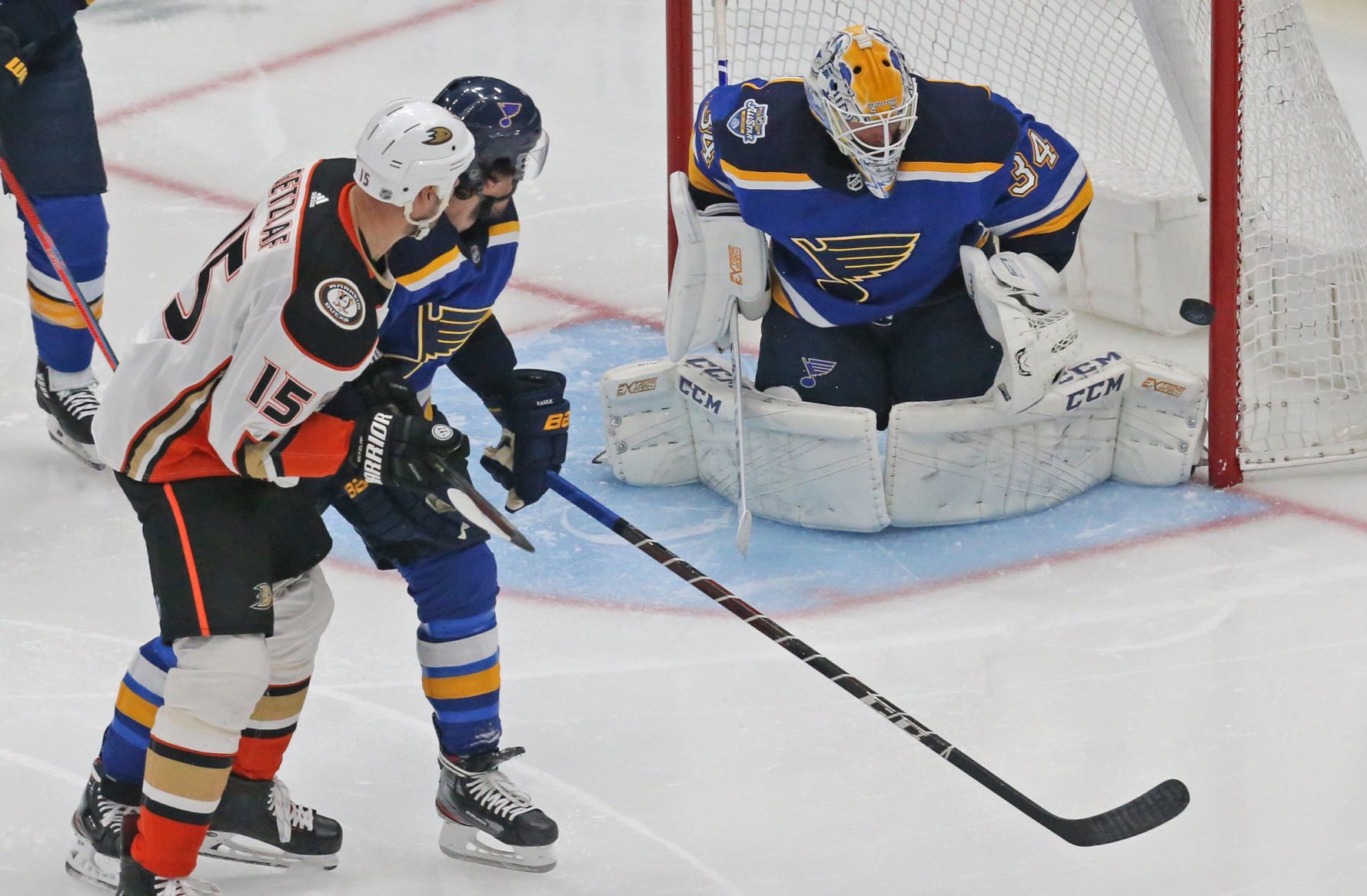 The Blues take on the Ducks at the Enterprise Center
